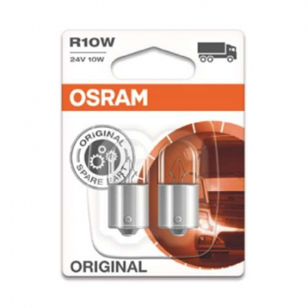 Автолампа R10W (BA15s) (блистер, 2шт) 24V OSRAM /1/10/50 HIT