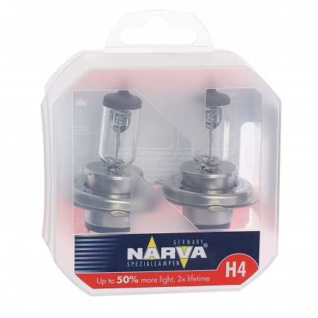 Автолампа H4 (60/55) P43t-38+50% RANGE POWER (2шт) 12V NARVA 1/10