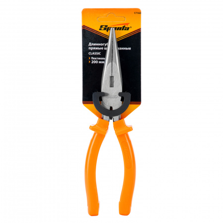 Длинногубцы прямые Classic, 200 мм, шлифованные, пластмассовые рукоятки Sparta