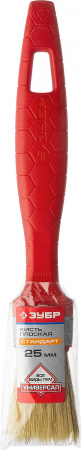 ЗУБР УНИВЕРСАЛ, 25 мм, 1″, светлая натуральная щетина, пластмассовая ручка, все виды ЛКМ, плоская кисть (01015-025)
