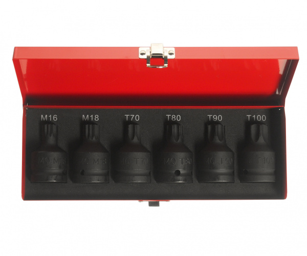 JTC Набор головок торцевых 3/4" TORX T70-M18мм ударных L=61мм 6 предметов в кейсе JTC JTC Набор головок торцевых 3/4" TORX T70-M18мм ударных L=61мм 6 предметов в кейсе JTC
