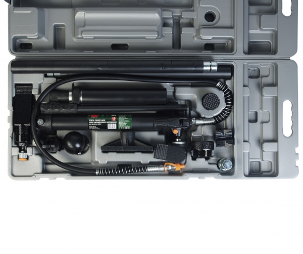 Цилиндр гидравлический RF-71002L: прямого действия 10т в комплекте с насосом, удлинителями ROCKFORCE /1/10/100