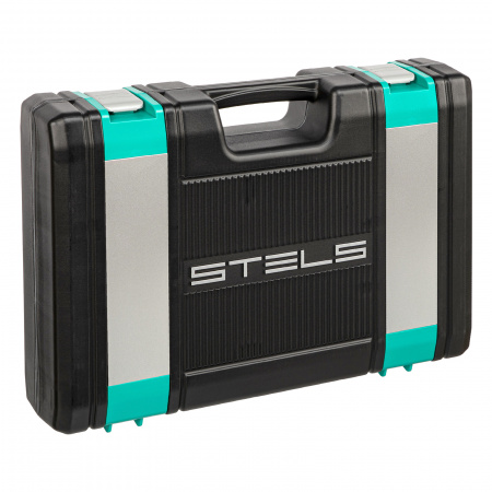 Набор инструментов, 1/2", 1/4", CrV, 12 гранные головки, пластиковый кейс, 76 предметов Stels Набор инструментов, 1/2", 1/4", CrV, 12 гранные головки, пластиковый кейс, 76 предметов Stels