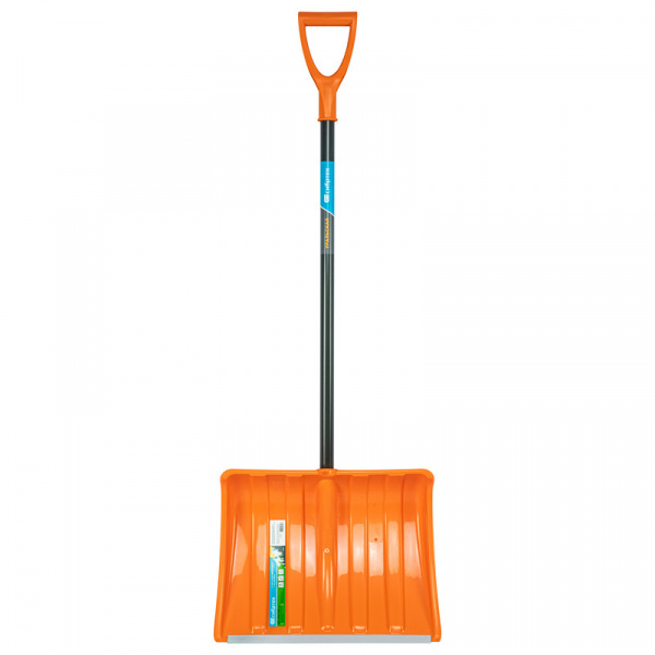 Лопата для уборки снега пластиковая, 490х370х1350 мм, стальной черенок, усиленная// Сибртех