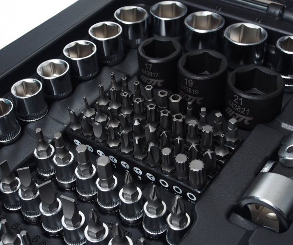 JTC Набор инструментов 216 предметов слесарно-монтажный 1/4",3/8",1/2" 6-ти гранных в кейсе JTC