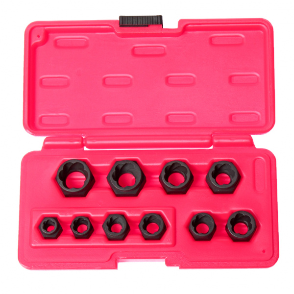 JTC Набор головок для поврежденных болтов и гаек 8-19мм 10 предметов в кейсе JTC JTC Набор головок для поврежденных болтов и гаек 8-19мм 10 предметов в кейсе JTC