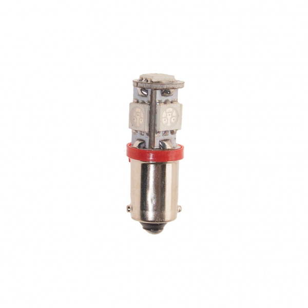 Автолампа T4W (BA9s) 5 SMD 5050 RED 40лм 12V MEGAPOWER /10 /100 OLD Автолампа T4W (BA9s) 5 SMD 5050 RED 40лм 12V MEGAPOWER /10 /100 OLD