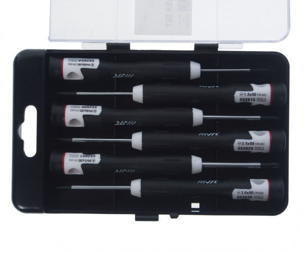 JTC Набор отверток прецизионных PH00/0/1 SL1.5/2.5/3 L=150мм 6 предметов JTC JTC Набор отверток прецизионных PH00/0/1 SL1.5/2.5/3 L=150мм 6 предметов JTC