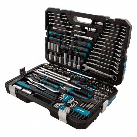 Набор инструментов, 1/4", 1/2", CrV, 120 зубьев, 115 предметов Gross Набор инструментов, 1/4", 1/2", CrV, 120 зубьев, 115 предметов Gross