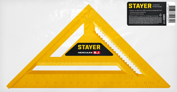 STAYER 170 мм, 5-в-1, универсальный кровельный пластиковый угольник (34522-17)