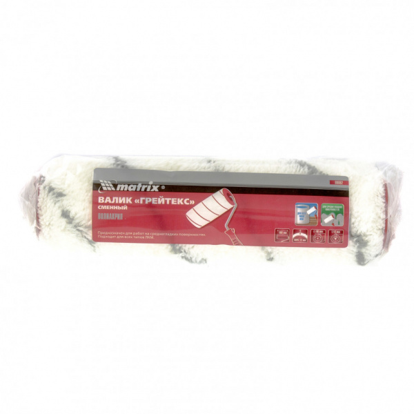 Валик сменный "Грейтекс", 180 мм, ворс 12 мм, D 36 мм, D ручки 6 мм, полиакрил Matrix