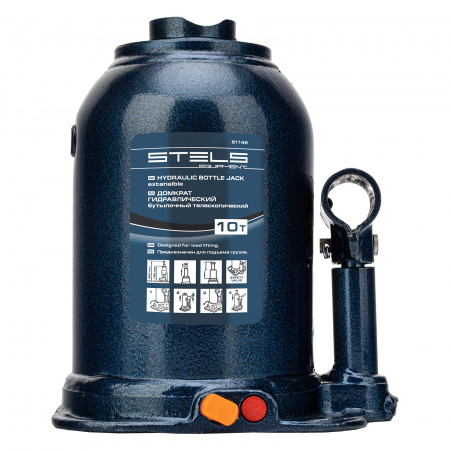 Домкрат гидравлический бутылочный телескопический, 10 т, подъем 180-450 мм Stels