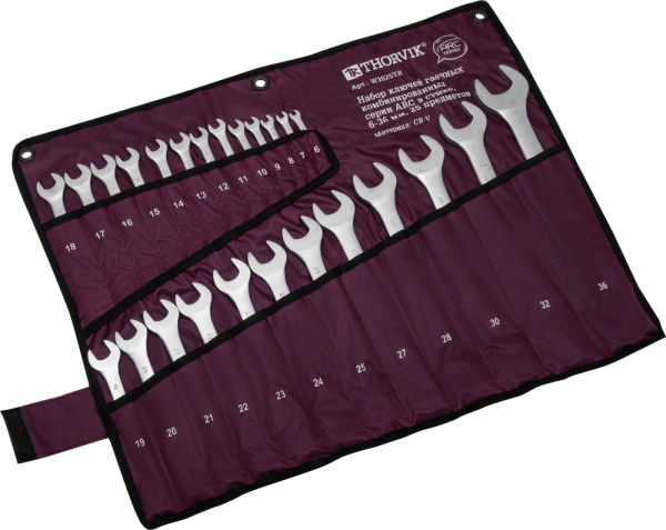 W3S25TB Набор ключей гаечных комбинированных серии ARC в сумке, 6-36 мм, 25 предметов