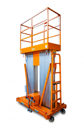 Подъемник мачтовый аккумуляторный 200 кг, 6/8 м, 24/80 В/Ач TOR GTWY6-200S DC 2-мачтовый