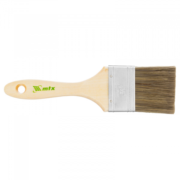Кисть плоская "Евро" 2.5", смешанная щетина, деревянная ручка MTX