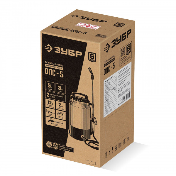 ЗУБР 5 л, аккумуляторный опрыскиватель (ОПС-5)