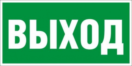 Знак E22 Указатель выхода (пластик 150х300х2 мм)