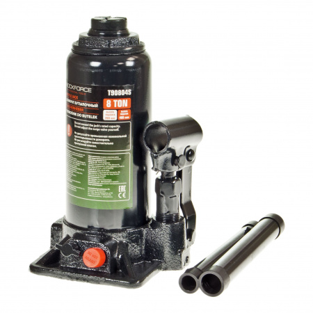 Домкрат гидравлический RF-T90804S бутылочный с клапаном 8т (выс.подъема 200-400мм) в кейсе ROCKFORCE /1