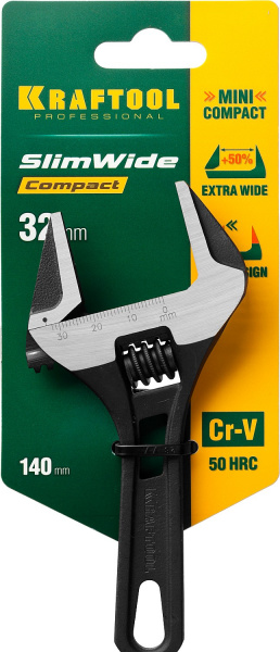 KRAFTOOL SlimWide Compact, 140/33 мм, разводной ключ (27266-20)