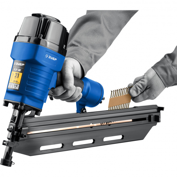 ЗУБР SN21 90 х 3.1 мм, реечные гвозди рифленые оцинкованные, 2010 шт(305396-90)