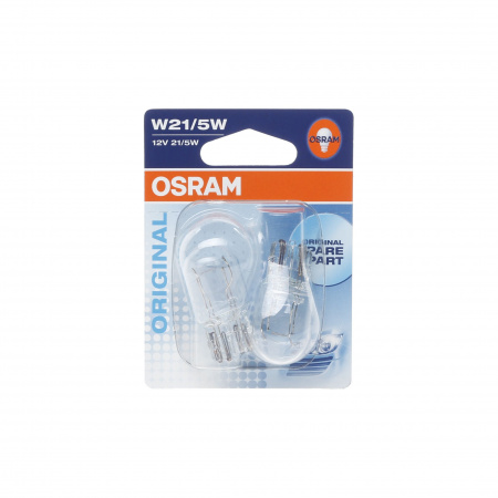 Автолампа W21/5W (W3*16q) (блистер, 2шт) 12V OSRAM /10/50