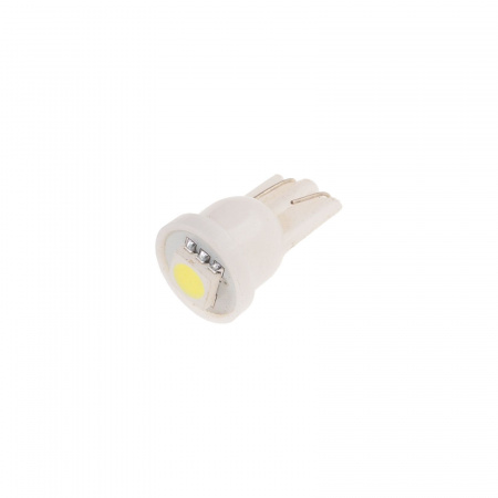 Автолампа T10W (W2,1x9,5d) 1 SMD 5050 WHITE 6000K 20лм   12V MEGAPOWER /10 /100