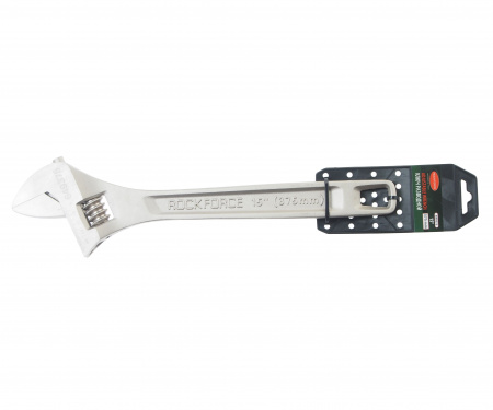 Ключ разводной RF-649375 Profi CRV 15"-375мм (захват 0-45мм), на пластиковом держателе ROCKFORCE /1