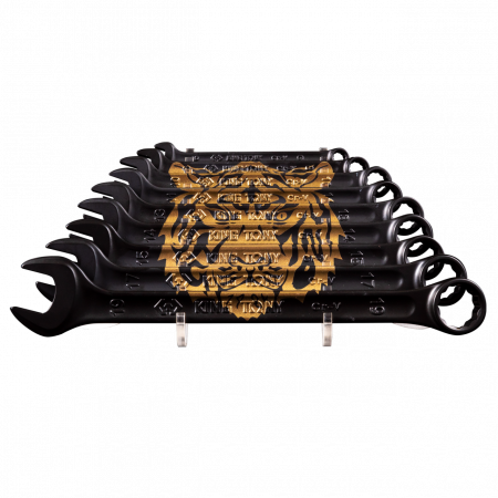 Набор комбинированных ключей "TIGER TOTEM", 6-19 мм, подставка, 9 предметов KING TONY P12D09MRS11 Набор комбинированных ключей "TIGER TOTEM", 6-19 мм, подставка, 9 предметов KING TONY P12D09MRS11