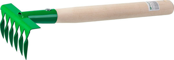 РОСТОК 120 x 62 x 405 мм, 6 витых зубцов, садовые грабельки (39611)
