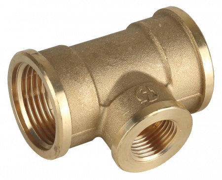 Тройник GENERAL FITTINGS переходной, латунь, г/г/г, 1″-1/2″-1″