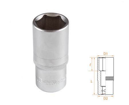 Головка торцевая глубокая шестигранная 3/8", 22 мм AFFIX AF00130022