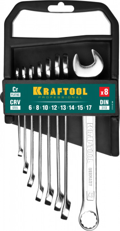 KRAFTOOL 8 шт, 6 - 17 мм, набор комбинированных гаечных ключей (27079-H8C)
