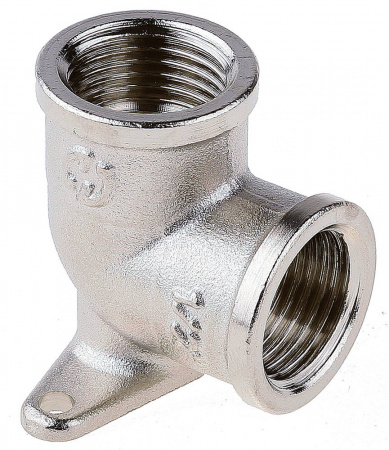 GENERAL FITTINGS гайка/гайка, 1/2″, никель, Уголок с креплением к стене (51075-G/G-1/2)