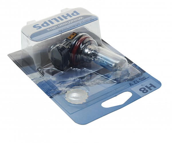 Автолампа H8 (35) PGJ19-1 WhiteVision ultra 3800K (блистер) 12V PHILIPS /1/10