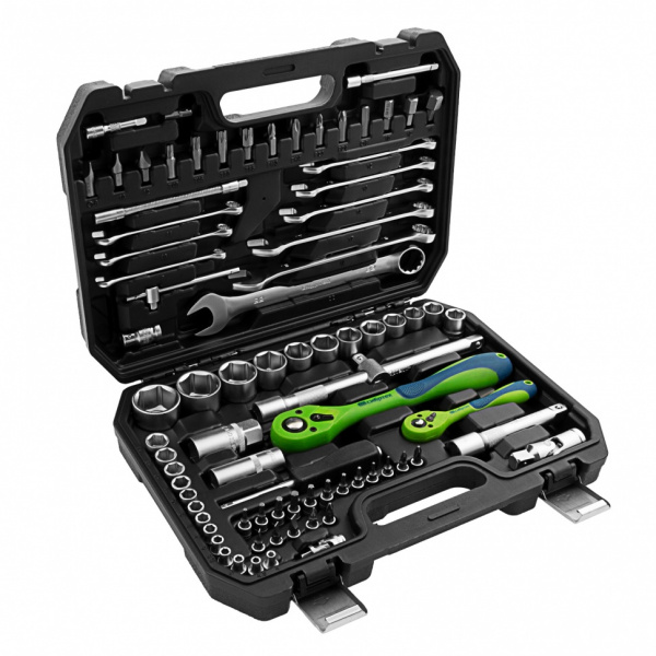 Набор инструментов 82 предмета, CrV, 1/2", 1/4" Сибртех Набор инструментов 82 предмета, CrV, 1/2", 1/4" Сибртех