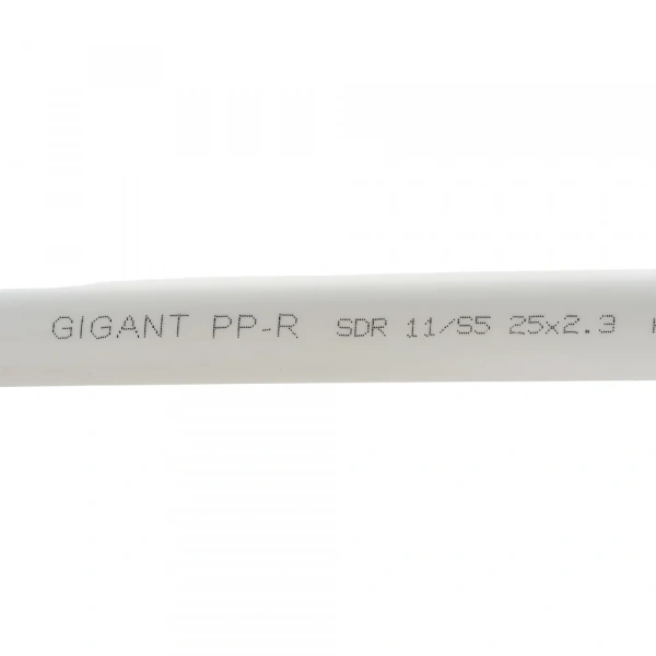 Труба Gigant PP-R белая PN10, Т 20 °С, 25x2.3 мм, 2 м GSG-2