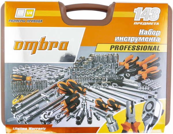 OMT143SL Набор инструмента универсальный 1/4", 1/2"DR, 143 предмета OMT143SL Набор инструмента универсальный 1/4", 1/2"DR, 143 предмета