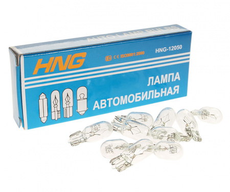 Автолампа W5W (W2.1x9.5d) 12V HNG /10/5000