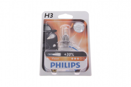 Автолампа H3 (55) PK22s+30% PREMIUM (блистер) 12V PHILIPS /1/10