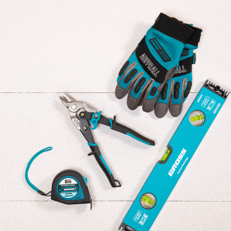 Ножницы по металлу "Piranha", 230 мм, прямой усиленный рез (Bulldog), сталь СrMo, двухкомпонентная рукоятка-ки Gross