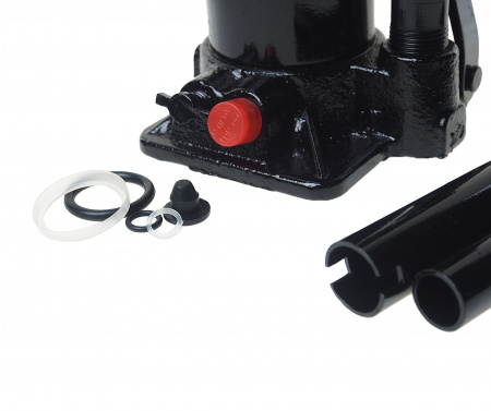 Домкрат гидравлический ER-80041S бутылочный с клапаном 4т, ремкомплект (выс. подъема 195-380мм) в кейсе ЭВРИКА /1/5