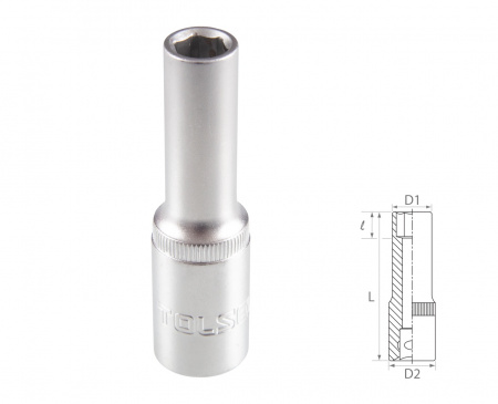 Головка торцевая глубокая шестигранная 1/2", 11 мм TOLSEN TT16561