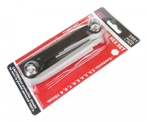 JTC Набор ключей шестигранных 2.5-10мм раскладной 8 предметов JTC JTC Набор ключей шестигранных 2.5-10мм раскладной 8 предметов JTC