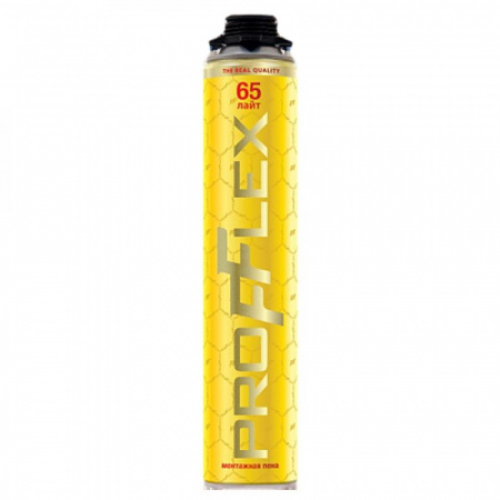 Пена монтажная профессиональная Profflex Pro Yellow Лайт 65л 850г 850мл (12)