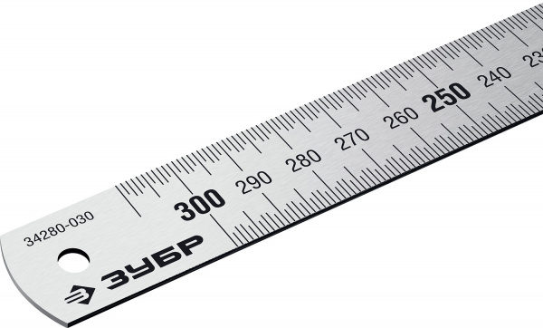 ЗУБР Про-30, длина 0.30 м, усиленная нержавеющая линейка, Профессионал (34280-030)