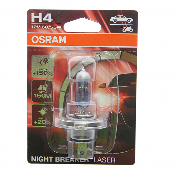 Автолампа H4 (60/55) P43t-38 (блистер) 12V OSRAM /1/10