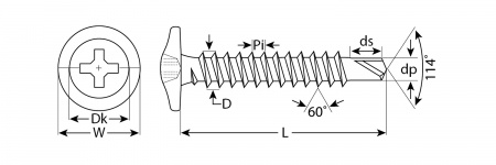 ЗУБР ПШМ-С, 14 х 4.2 мм, цинк, 40 шт, саморез с пресс-шайбой и сверлом (300216-42-014)