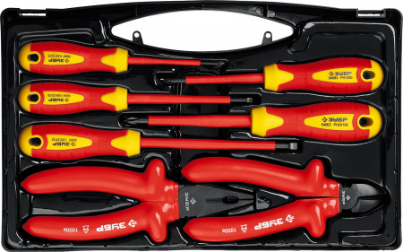 ЗУБР 7 предм., Набор диэлектрического губцевого инструмента, Профессионал (2214-H7)