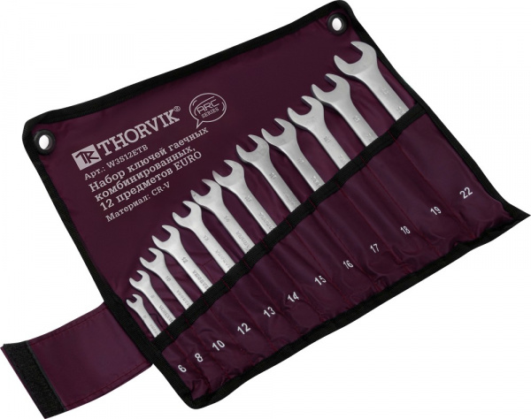 W3S12ETB Набор ключей гаечных комбинированных серии ARC в сумке, 6-22 мм, 12 предметов EURO