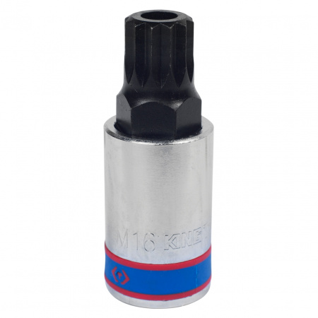 Насадка (бита) торцевая 1/2", Spline, M16, L = 66 мм, с отверстием KING TONY 402B16